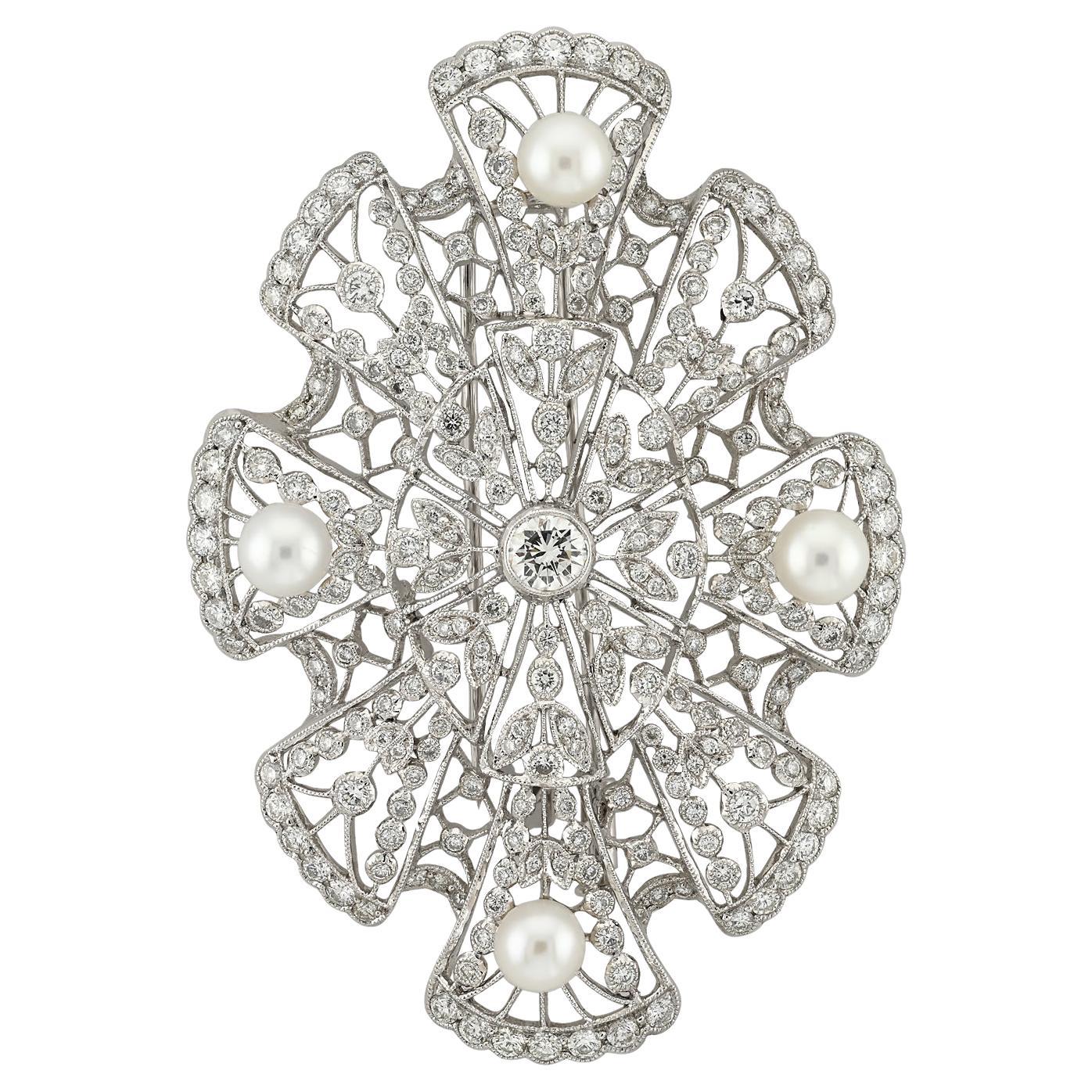 Sophia D. Pearl and Diamond Brooch