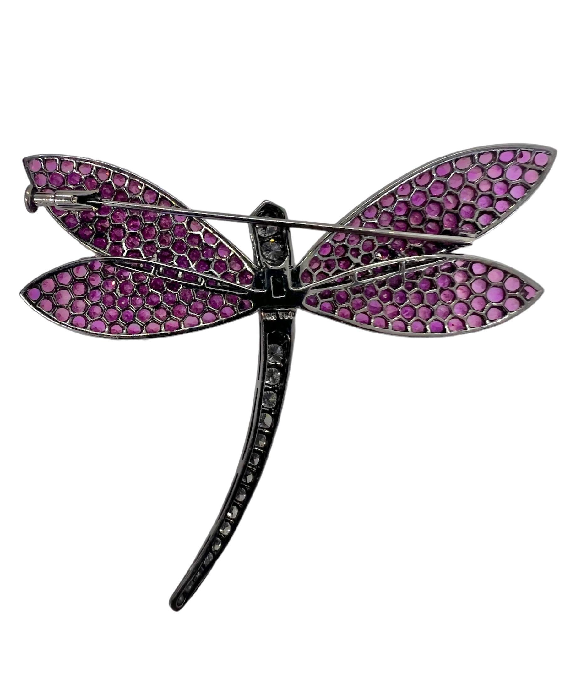 A Dragonfly platinum brooch with 9.40 carats of pink sapphire and 1.23 carats of diamond.

Sophia D by Joseph Dardashti LTD has been known worldwide for 35 years and are inspired by classic Art Deco design that merges with modern manufacturing
