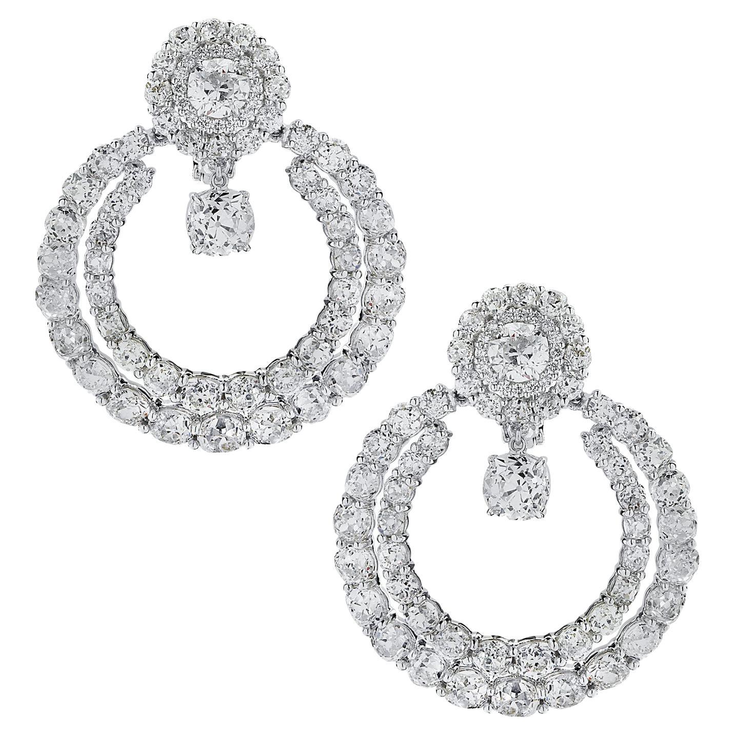 1980s Oversized Lucite Clip Chandelier Earrings by Harriet Bauknight