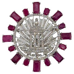 Sophia D Platinum and Ruby and Diamond Brooch