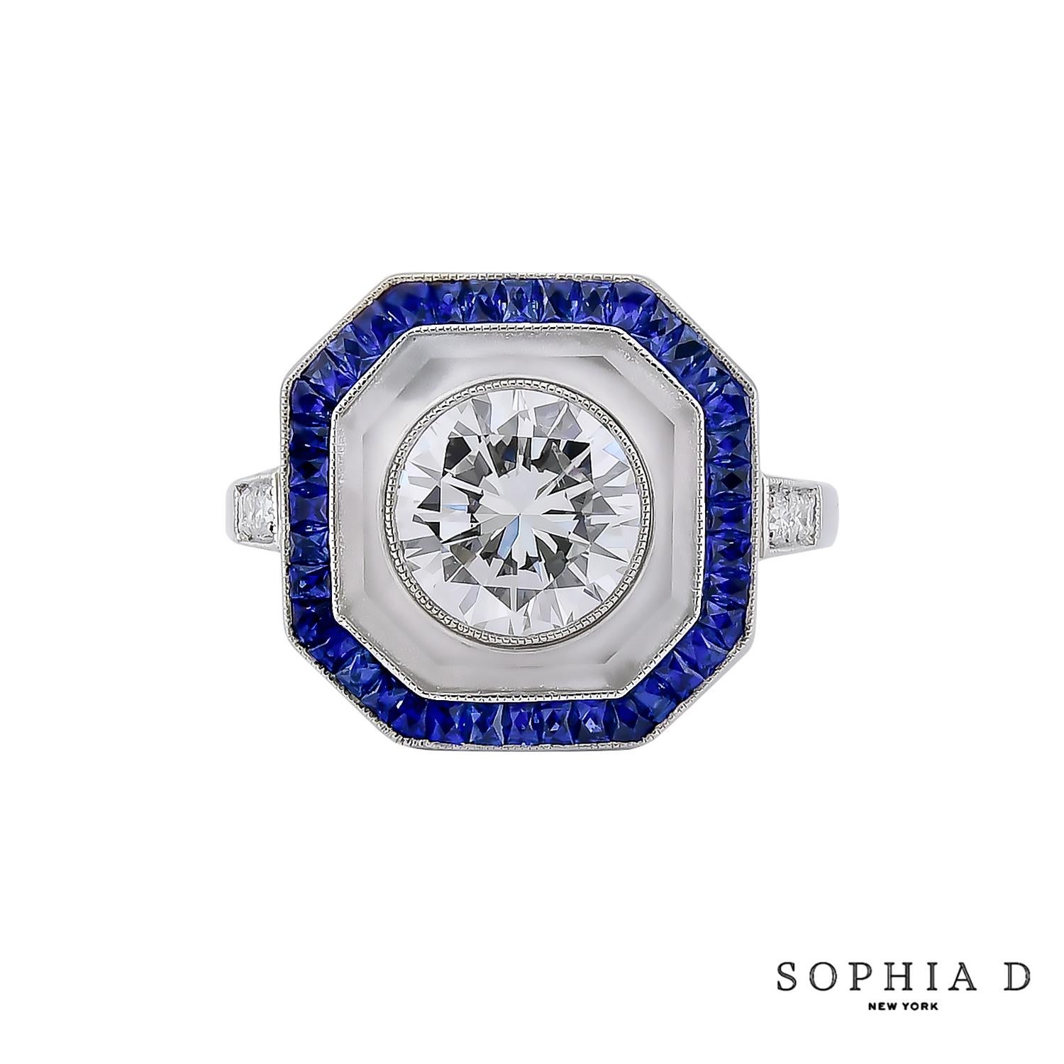 D & A Style Style en platine, diamant, saphir et cristal de roche Neuf - En vente à New York, NY