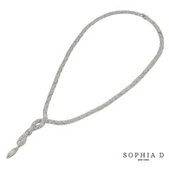 Sophia D Platinum Diamond Necklace with Marquise Drop in Snake Design