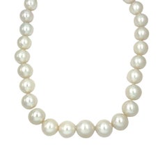 Sophia D Platinum South Sea Pearl Necklace with 4 carats Diamond Clasp Platinum