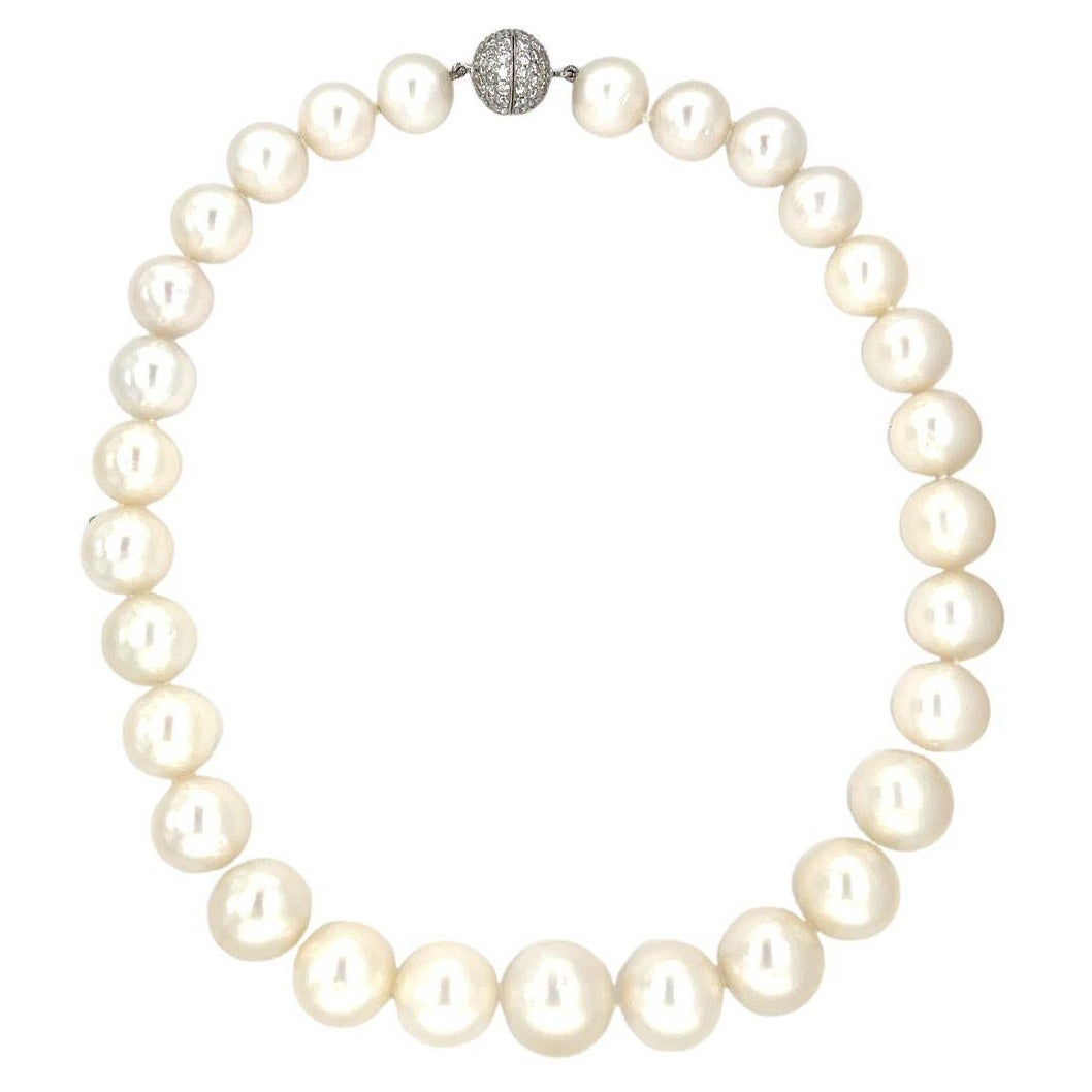 Sophia D Platin Südseeperlenkette mit 4 Karat Diamantverschluss Platin