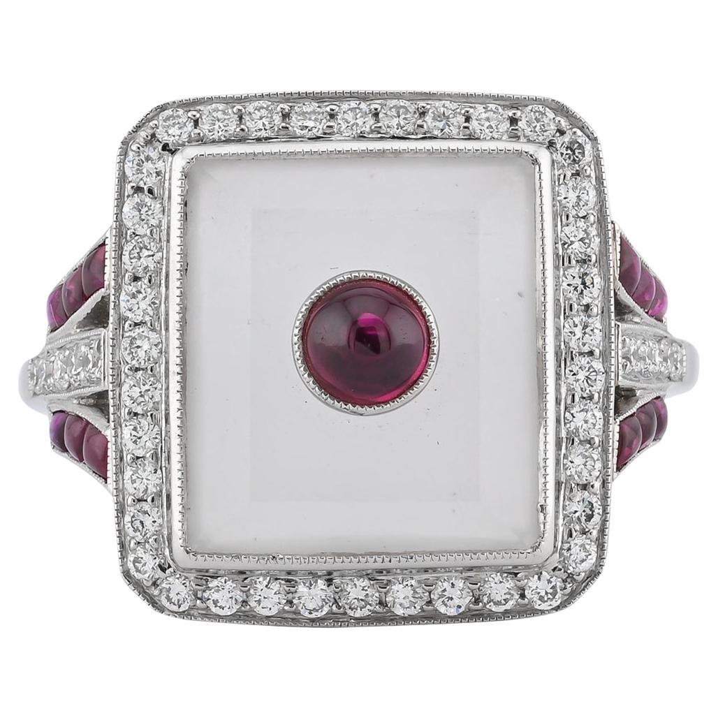Sophia D. Rock Crystal Ruby and Diamond Ring