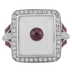 Sophia D. Rock Crystal Ruby and Diamond Ring