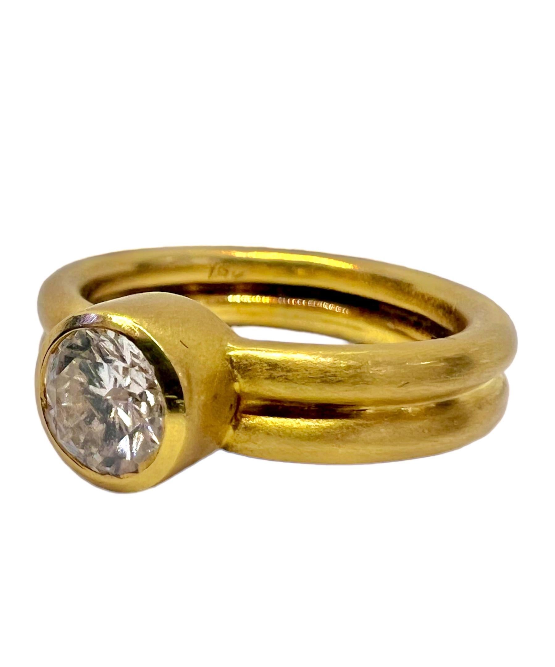 Round cut diamond ring in 18K yellow gold setting.

Sophia D by Joseph Dardashti LTD has been known worldwide for 35 years and are inspired by classic Art Deco design that merges with modern manufacturing techniques. 