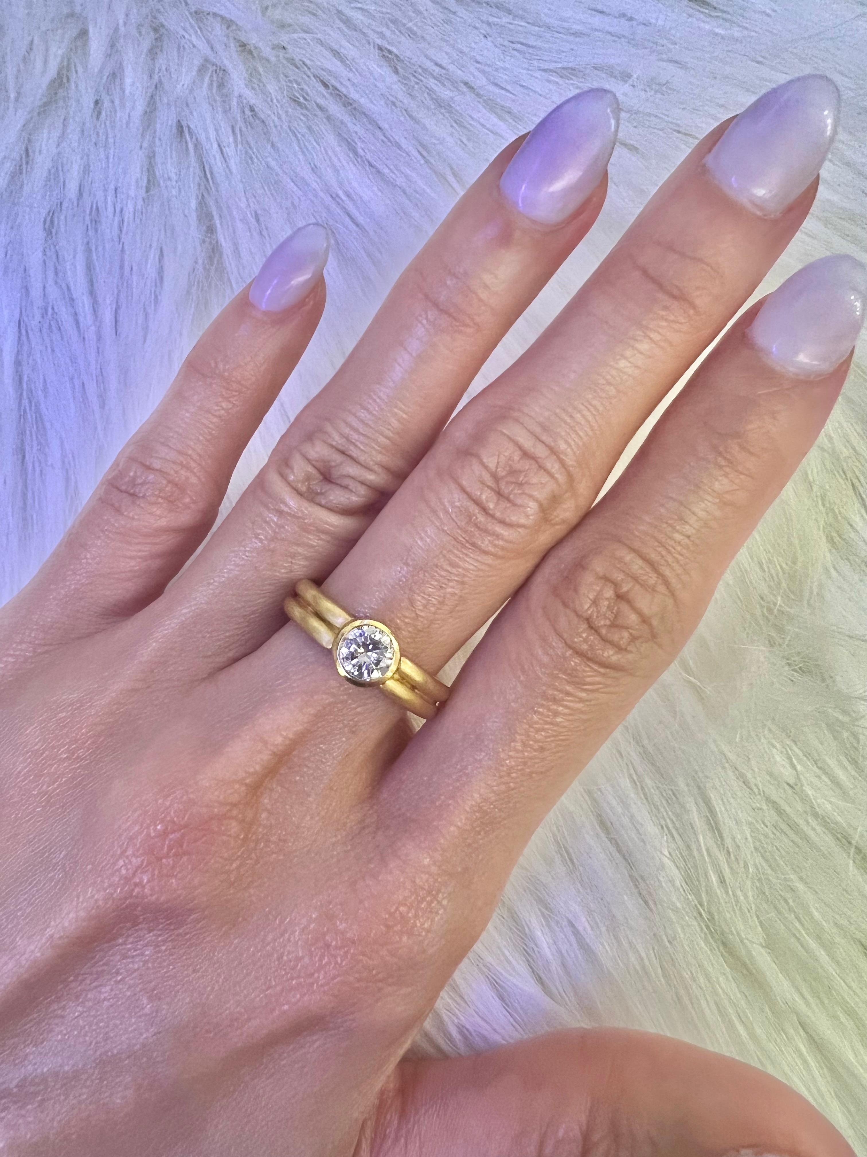 Round Cut Sophia D. Round Diamond 18K Yellow Gold Ring
