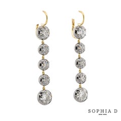 Orecchini a goccia con diamante rotondo Sophia D in oro giallo 18 carati e argento