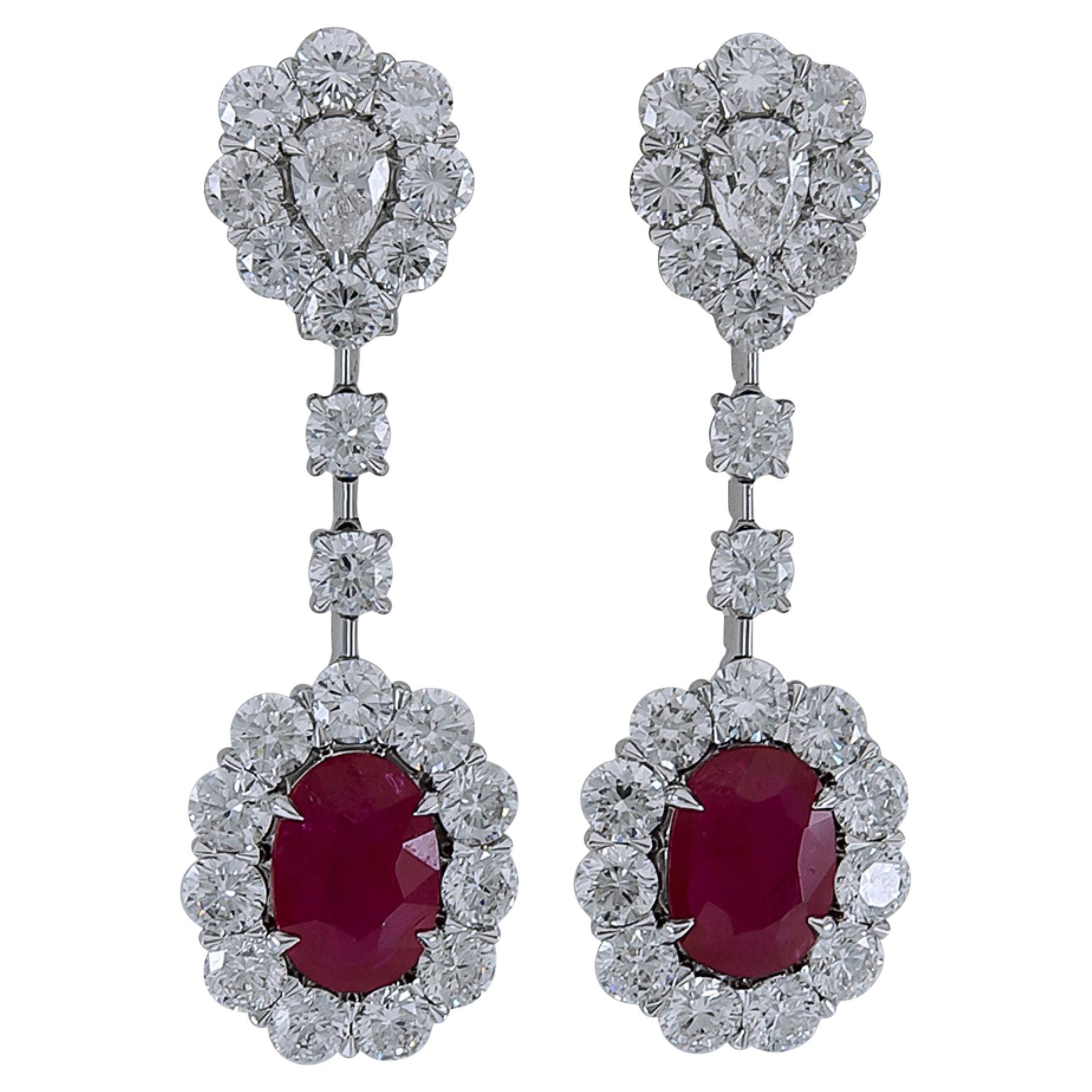 Sophia D. Ruby and Diamond Drop Earrings