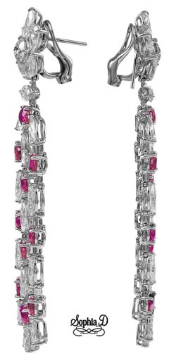 Sophia D. Ruby and Diamond Platinum Earrings