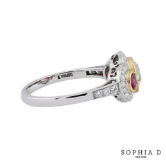 Sophia D. Ruby and Yellow Diamond Three-Stone Ring