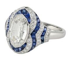 Sophia D Sapphire and Diamond Halo Ring Platinum