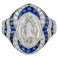 Sophia D Sapphire and Diamond Halo Ring Platinum