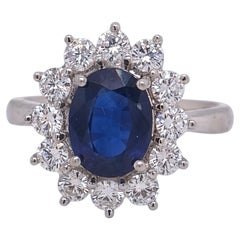 Anello con zaffiro e diamante Sophia D in platino