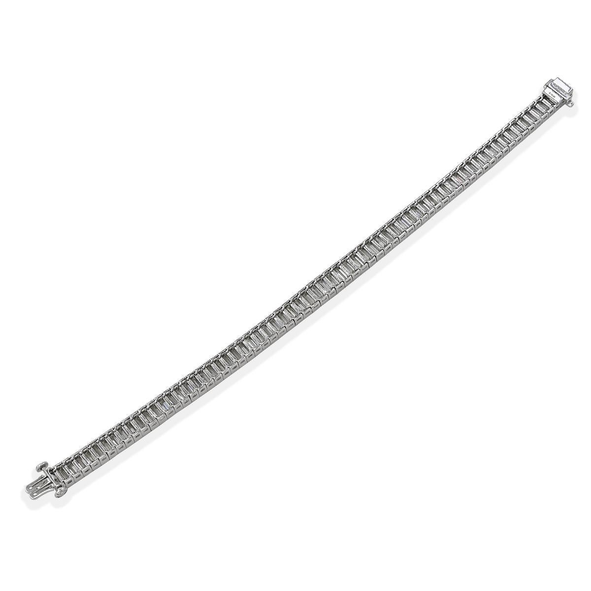 Sophia D. Bezel Baguette Cut Diamond Line Bracelet In New Condition For Sale In New York, NY