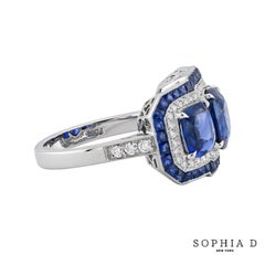 Sophia D. Three-Stone Blue Sapphire Ring