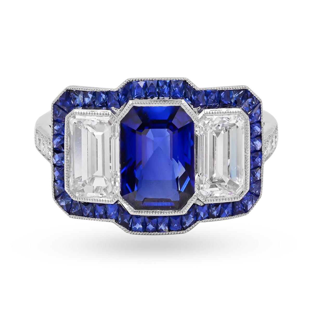 Women's or Men's Sophia D. Three Stone Ring For Sale