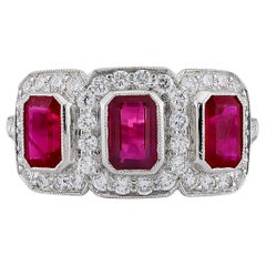 Sophia D. Three-Stone Ruby Ring