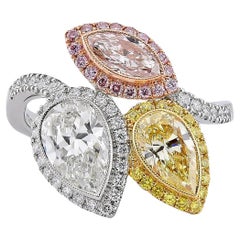 Sophia D Three Stone Toi et Moi Multi Stone Ring
