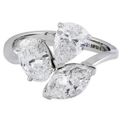 Sophia D. Toi et Moi Three Stone Diamond Ring