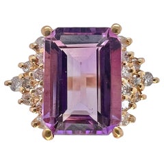 Sophia D. Vintage 14K Yellow Gold Emerald Cut Amethyst Ring