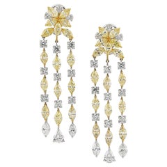 Sophia D. Yellow Diamond and Diamond Gold Earrings