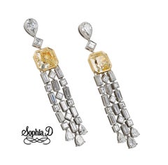 Sophia D. Yellow Diamond and White Diamond Platinum Earrings