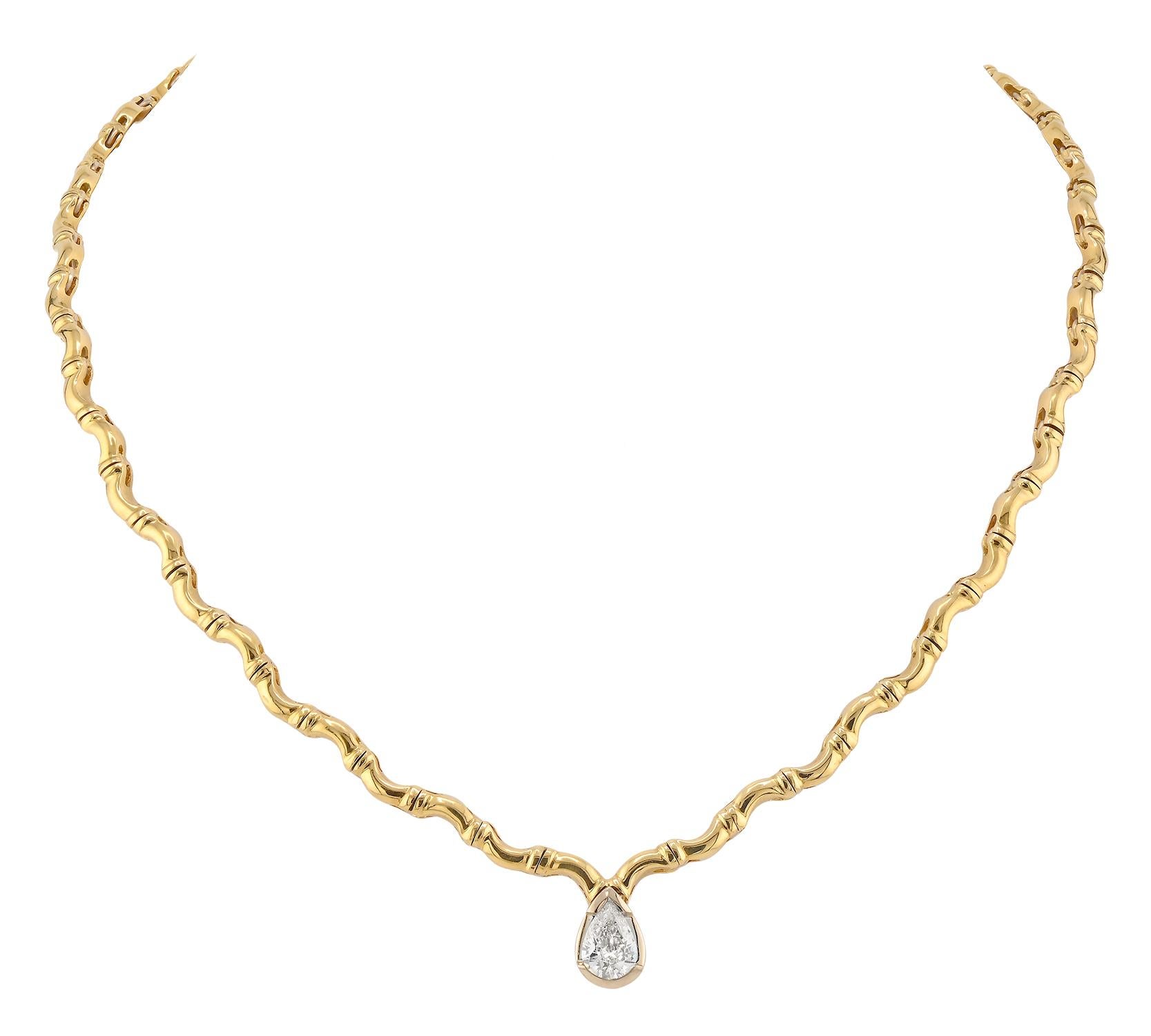 Collier Sophia D. en or jaune avec diamants taille poire Neuf - En vente à New York, NY
