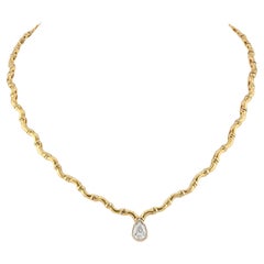 Sophia D. Yellow Gold Necklace with Pear Cut Diamond