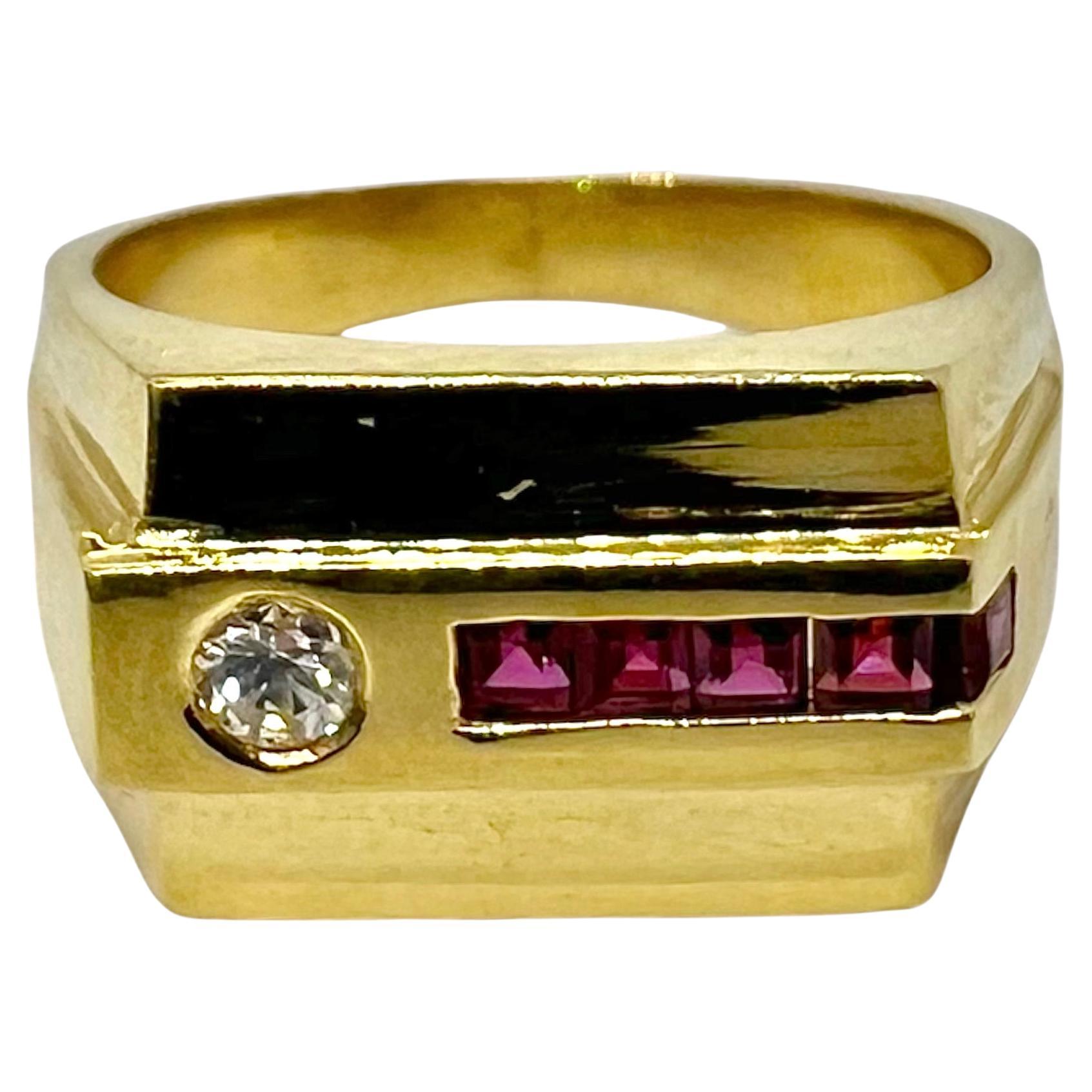 Bague Sophia D. en or jaune avec rubis et diamants en vente