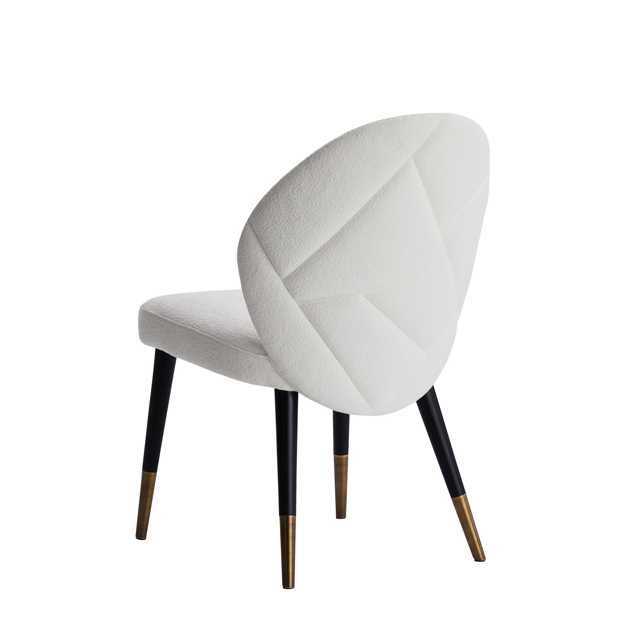 Modern SOPHIA dining chair with brass tips For Sale