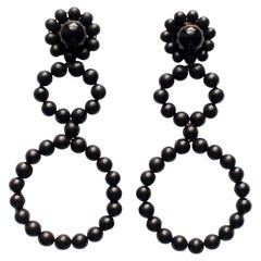 Sophia Ebony Wood Bead Earrings