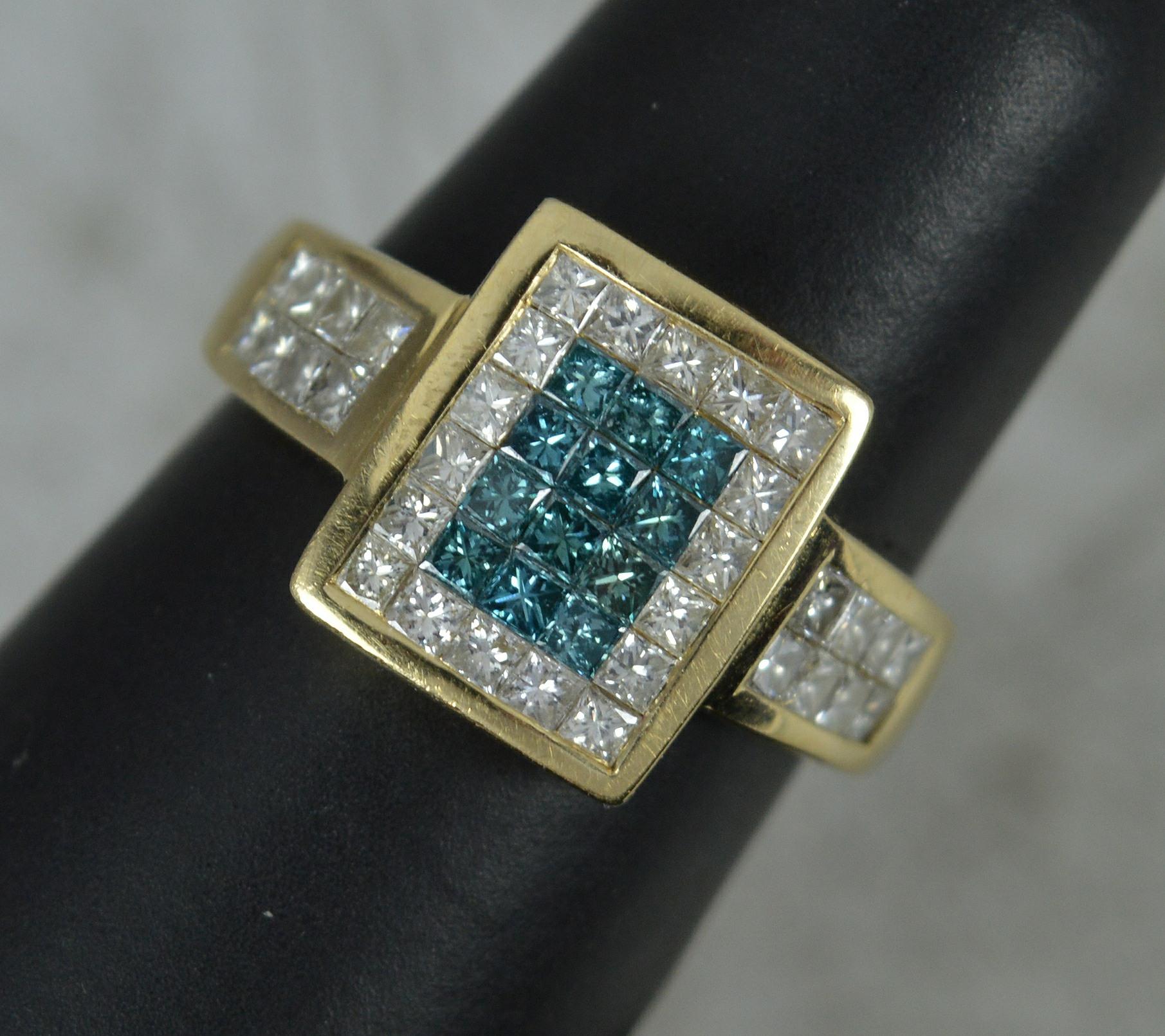 Sophia Fiori 1.00ct Blue Diamond 14ct Gold Cluster Ring 1