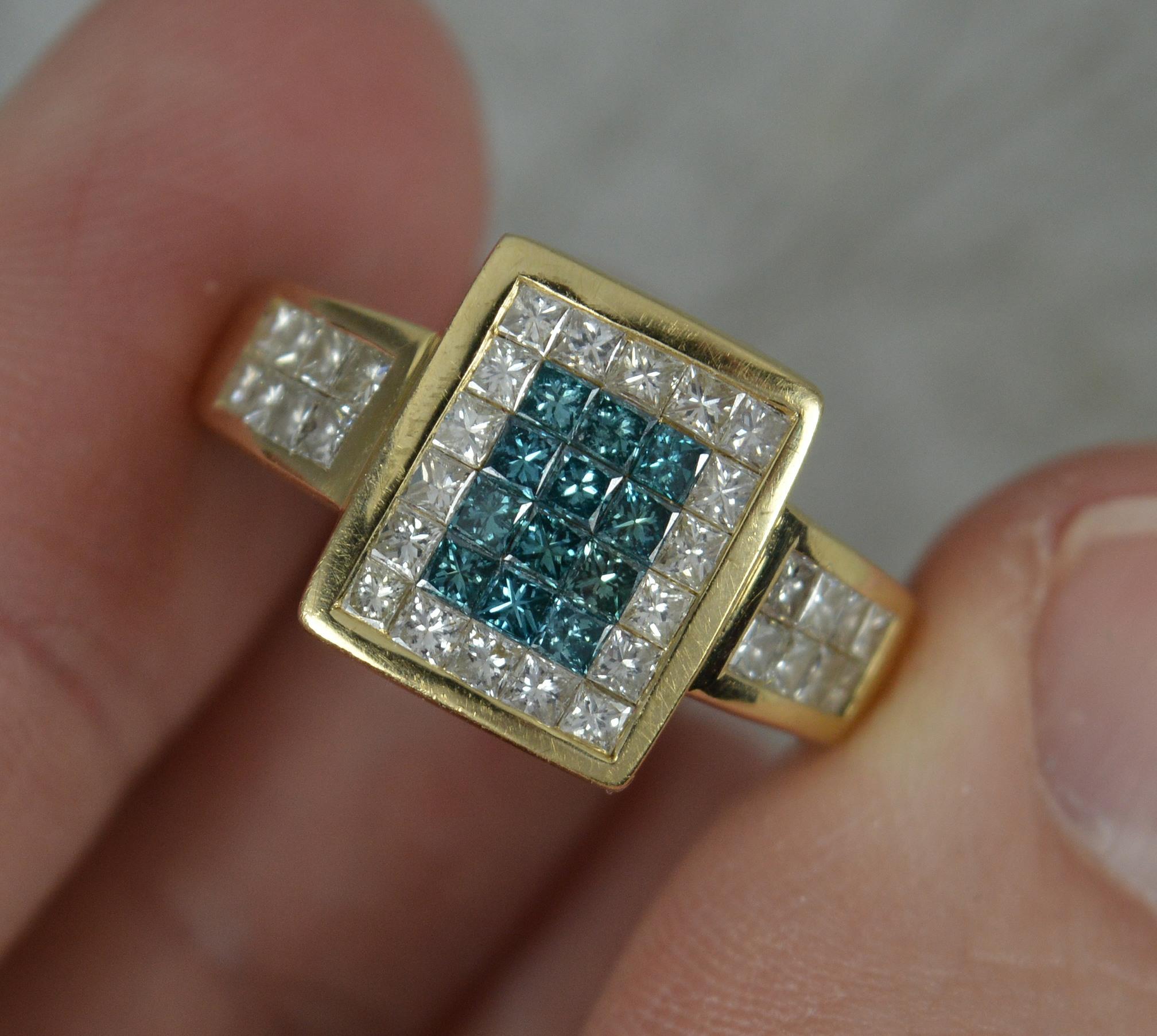 Women's Sophia Fiori 1.00ct Blue Diamond 14ct Gold Cluster Ring