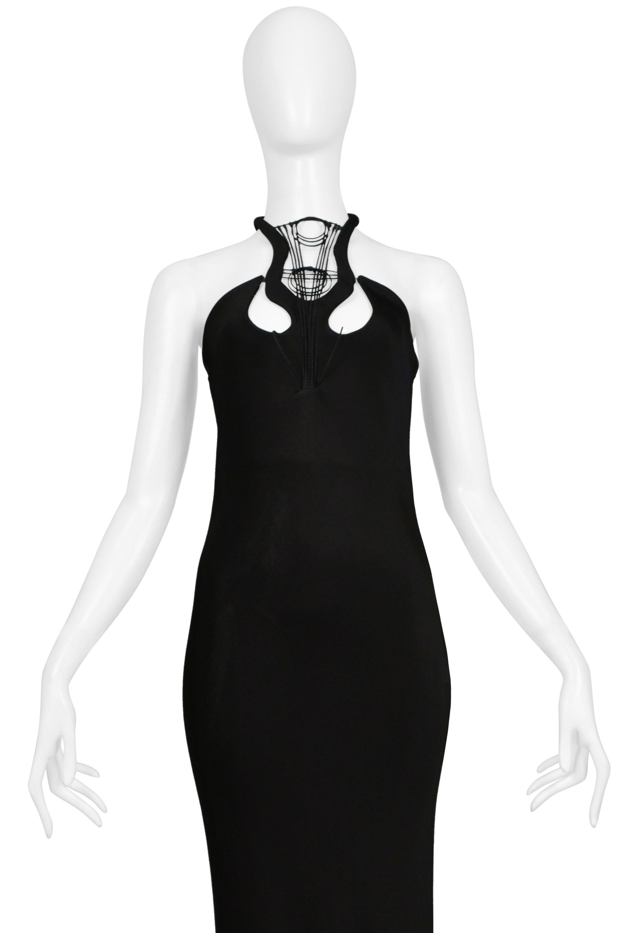 Robe de soirée noire Sophia Kokosalaki avec corsage complexe 2008 Pour femmes en vente