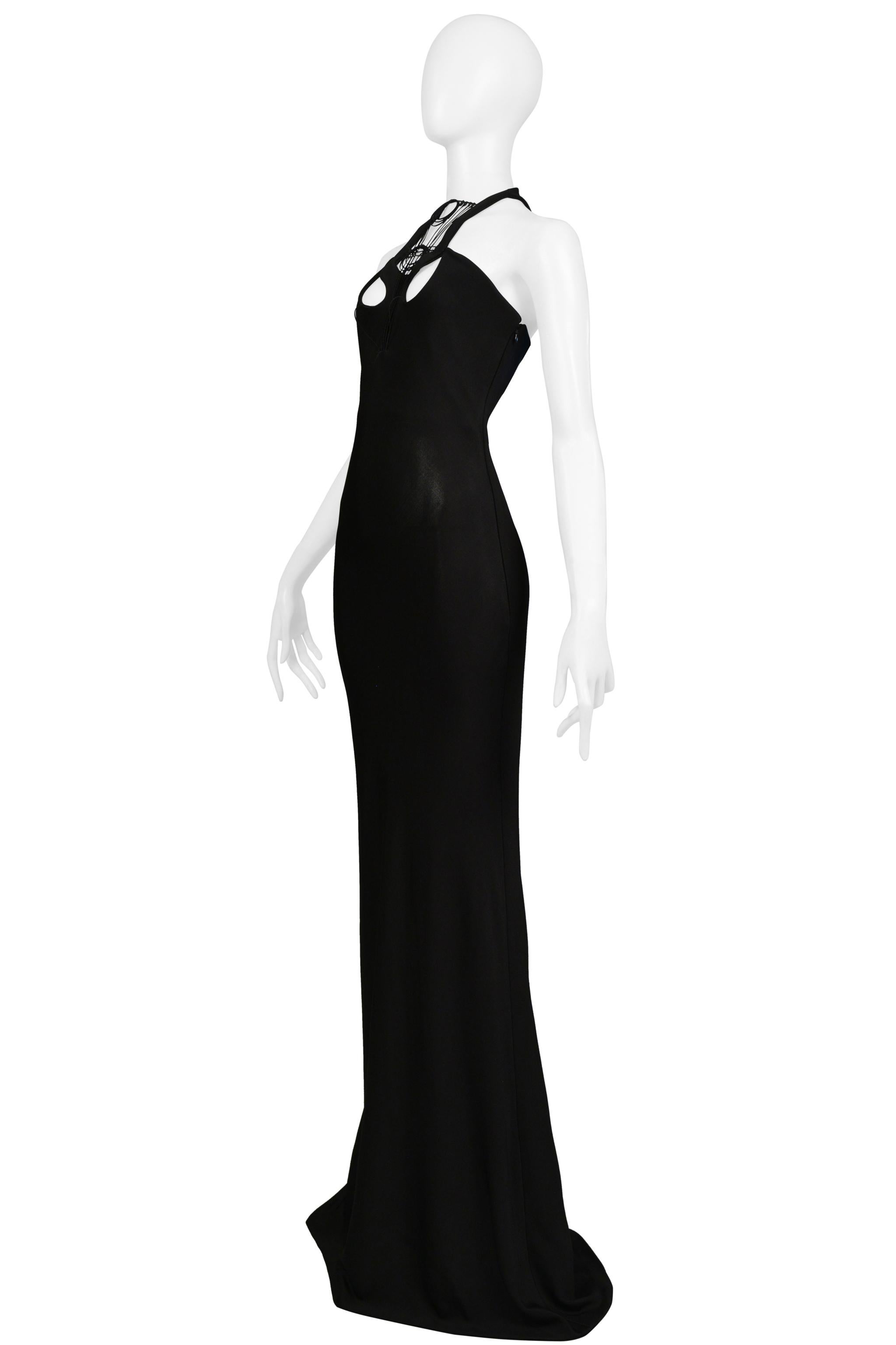 Sophia Kokosalaki Black Architectural Evening Gown With Intricate Bodice 2008 For Sale 1