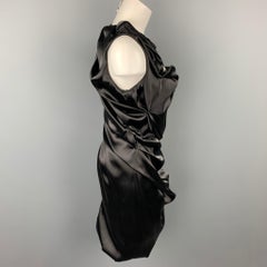 SOPHIA KOKOSALAKI Size 6 Black Nylon Blend Ruched Cocktail Dress