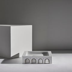 Sophia Große Weiße Keramik und Platin Details Handcrafted Tafelaufsatz