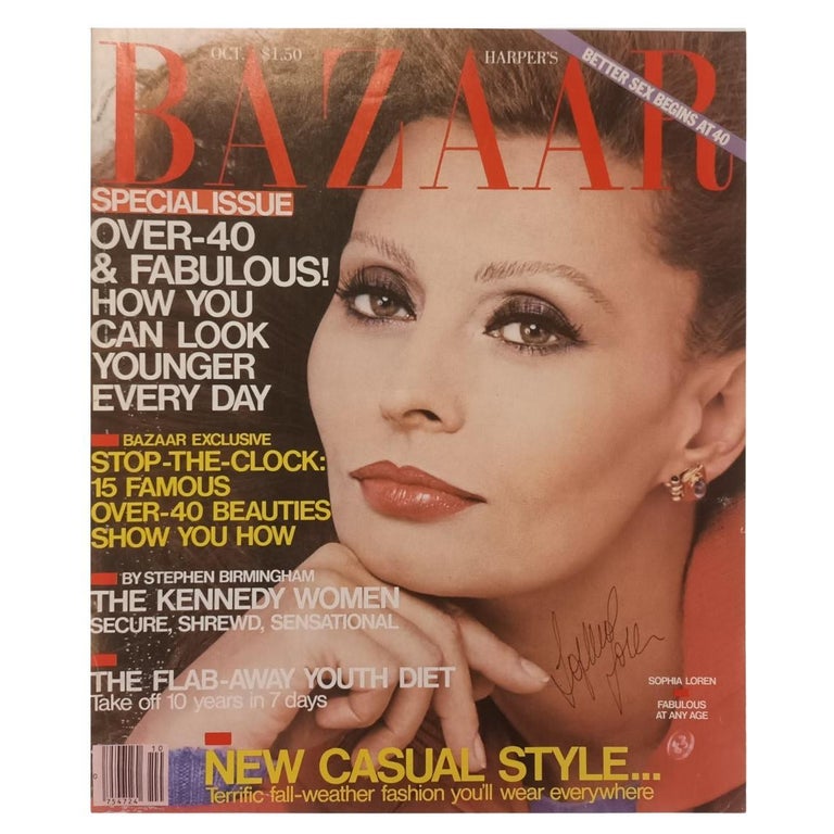 Sophia Loren signed magazine cover For Sale at 1stDibs