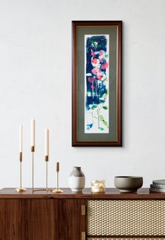 'Mentre salivi verso quell'infinita azzurrità'. Quadro a tecnica mista, incorniciato