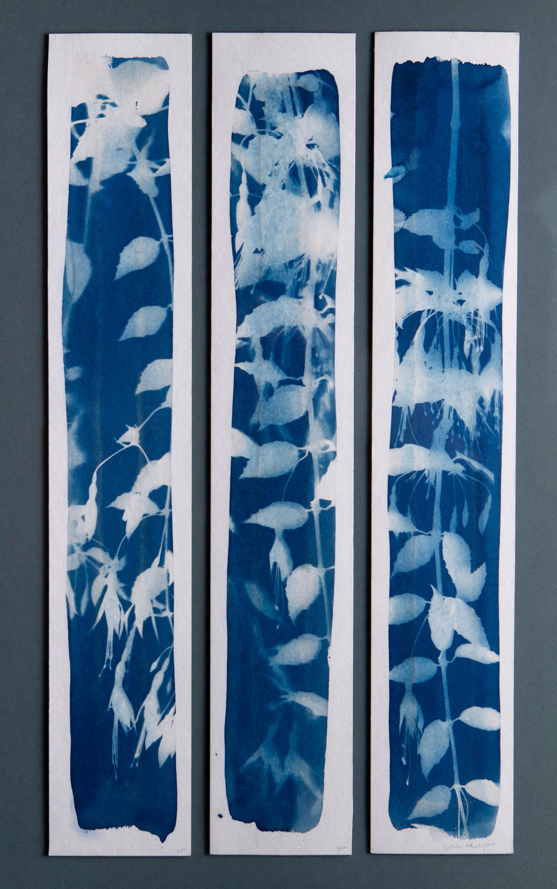 'Elegance, Good taste, and Confiding love'. Blue white nature floral minimal - Mixed Media Art by Sophia Milligan