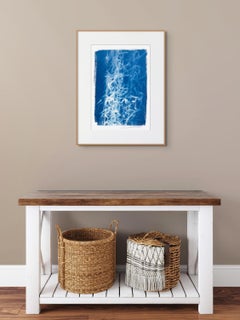 'Nine Settlement Valley'. Minimal Abstract Botanical Nature Bamboo Blue White