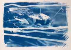 'Pasadena Reflections'. Conceptual, botanical painting in blue and white
