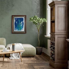 'Piercing Shafts'. Botanical nature tropical green blue leaf sky abstract