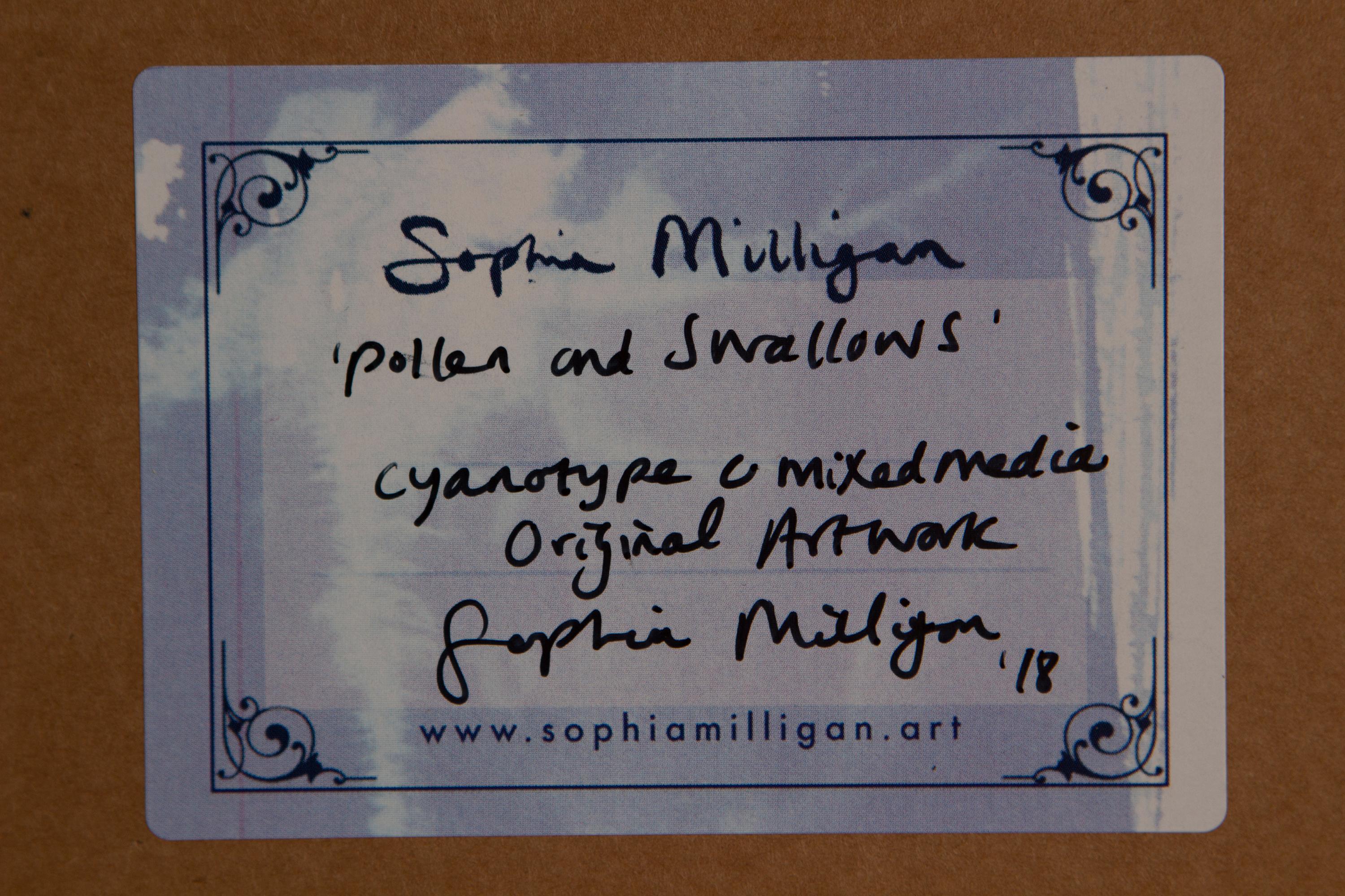 « Pollen and Swallows ». Peinture sur panneau de technique mixte, encadrée en vente 6
