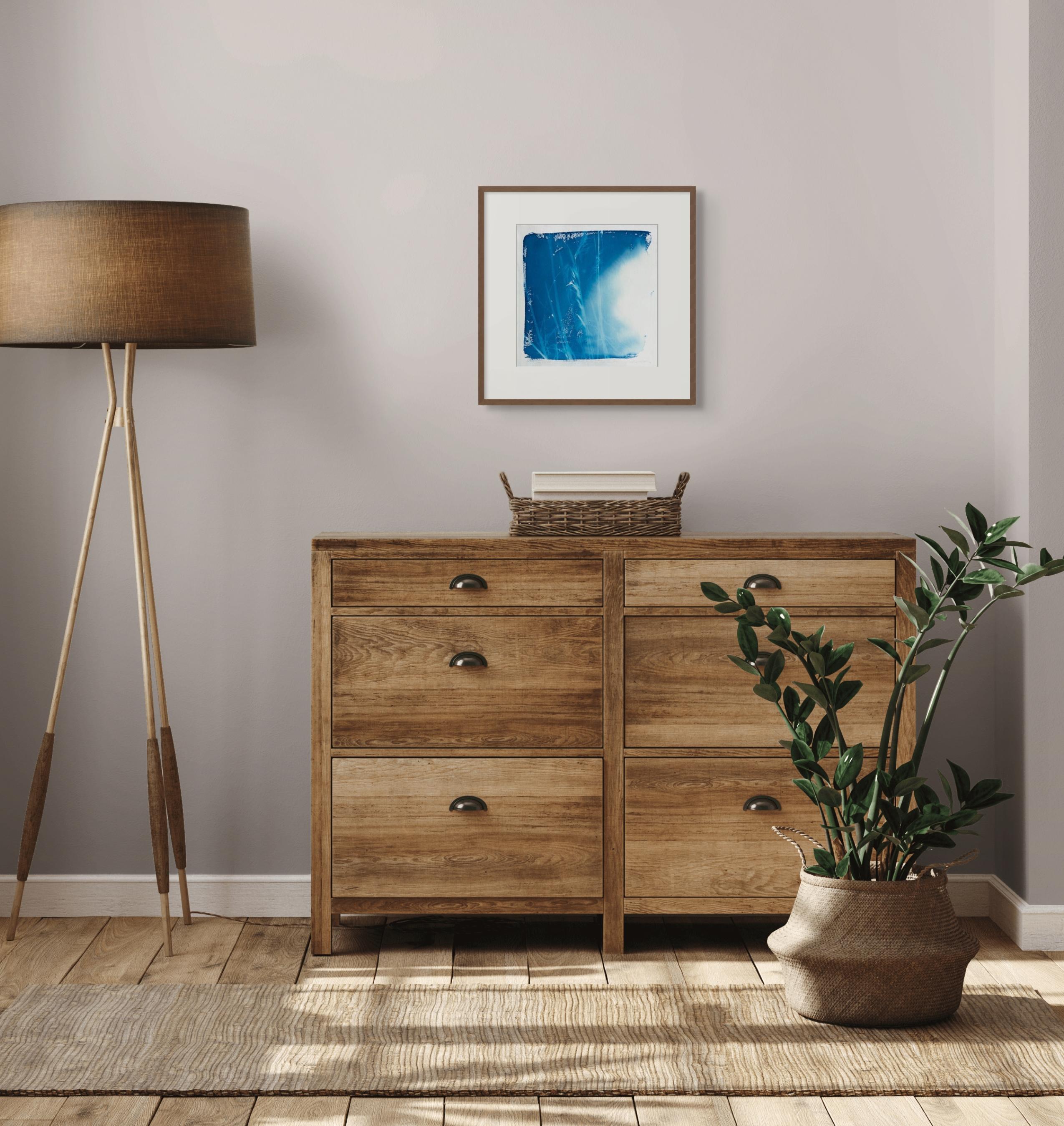 Cañas Azul blanco orilla océano playa cabaña minimalista naturaleza dibujo en venta 1