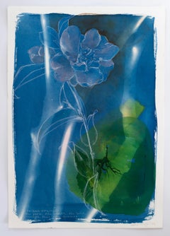 Knochen des Winters, Herz des Frühlings". Contemporary still life blau floral nature