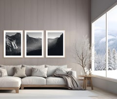 'Awakening' Master Edition Photographic Triptych. Yosemite Mountains Trees Light