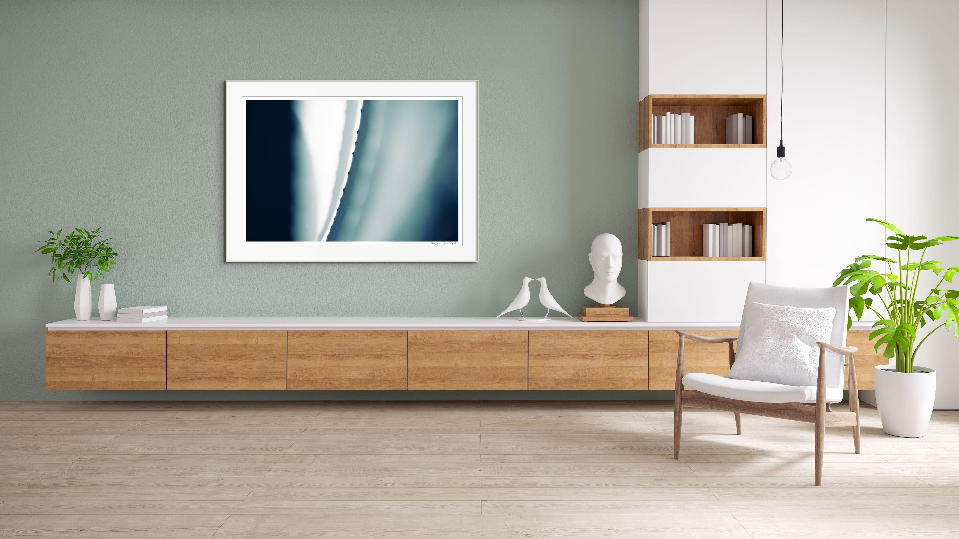 'Cicatrices 5' Large scale photo. Agave leaf, desert cactus blue teal green  - Photograph by Sophia Milligan